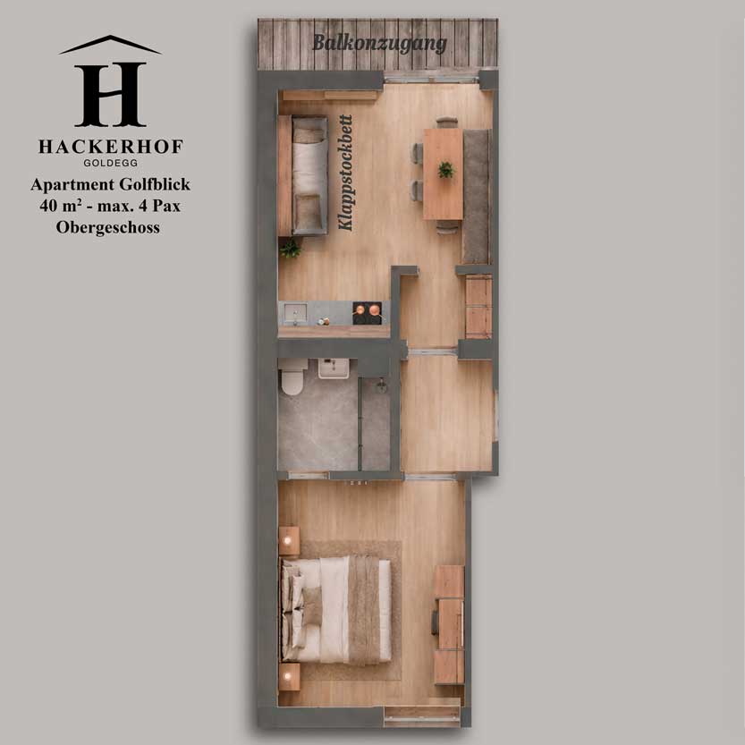 Grundriss Apartment Golfblick