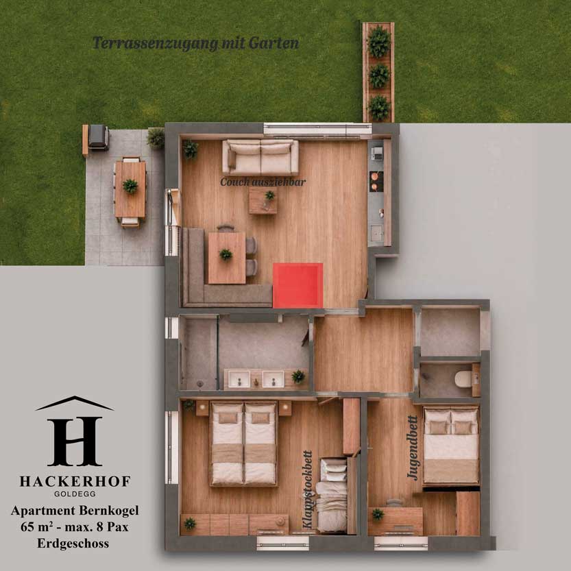 Grundriss Apartment Bernkogel